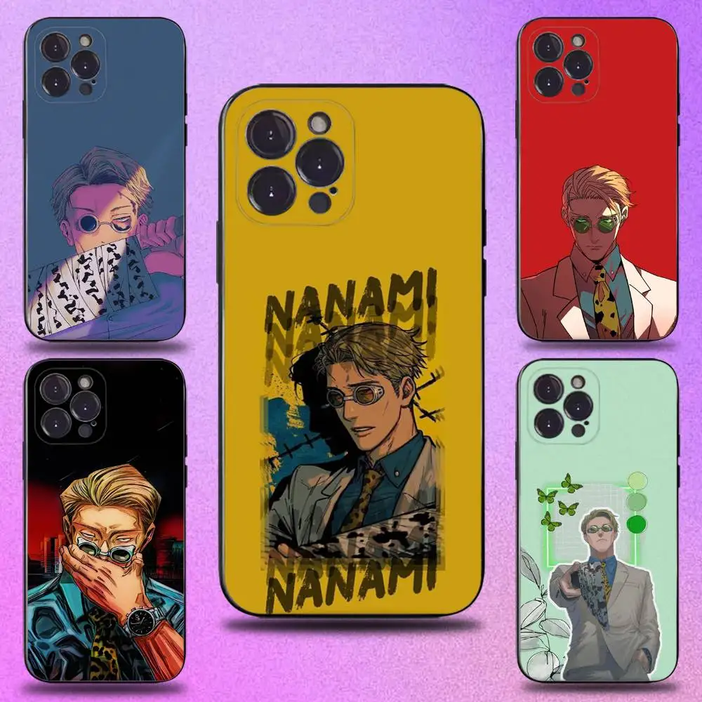 

Kento Nanami Jujutsu Kaisen Phone Case For iPhone 16,15,14,13,12,11 Plus,Pro Max,XS,X,XR,SE,Mini,8,7,Soft Silicone Black Cover