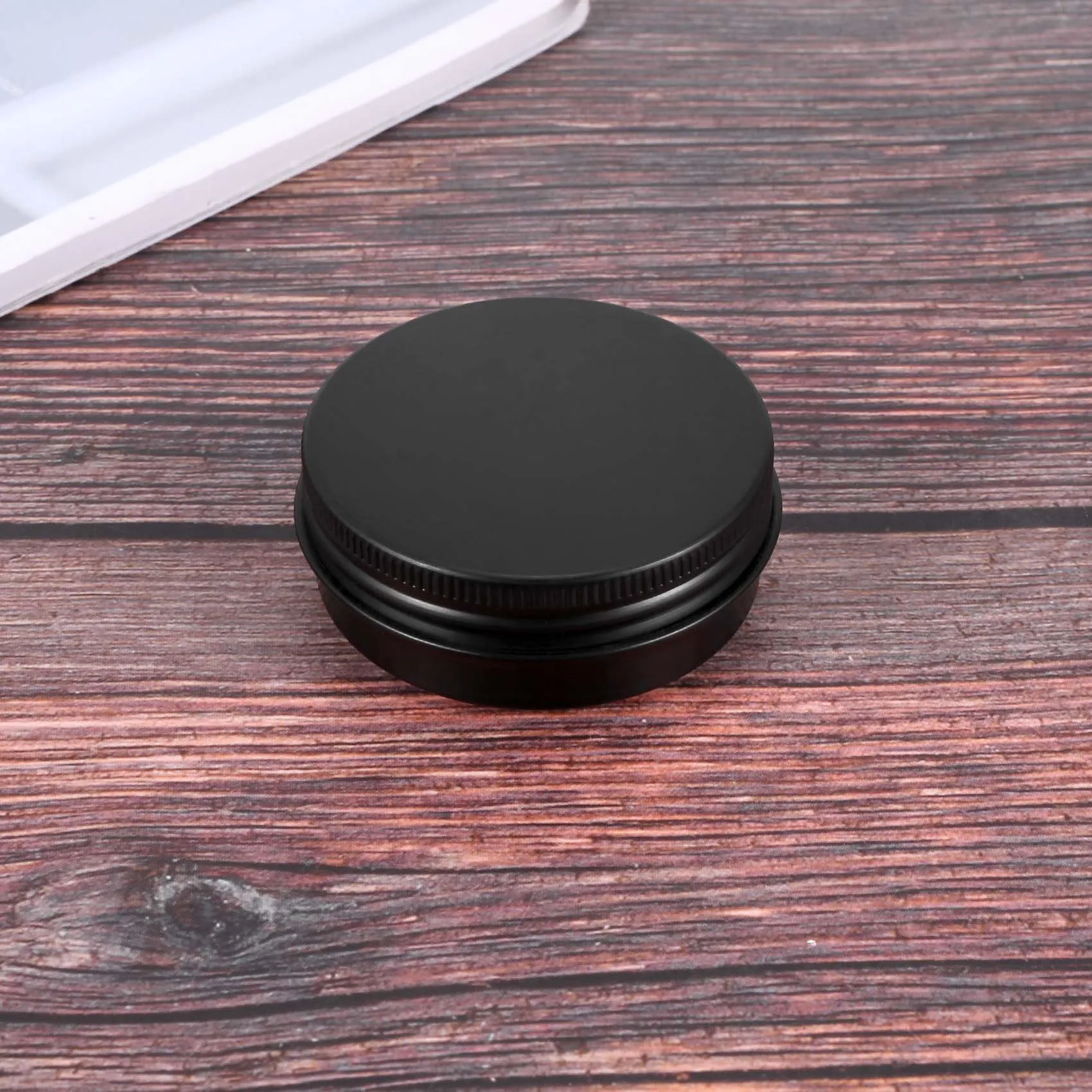 【Ship Within 12Pcs 1Oz Black Aluminum Tin Jars Round Screw Lid Containers Empty Metal Storage Cans For Organizing Cosmetic Small