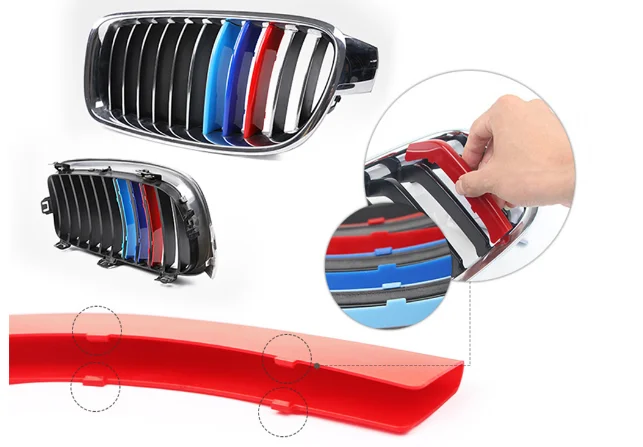 Grille Grill Trim Stripe for BMW X1 F48 X3 F25 X4 F26 X5 E70 F15 X6 E71  GT Upgrade Grill M Style