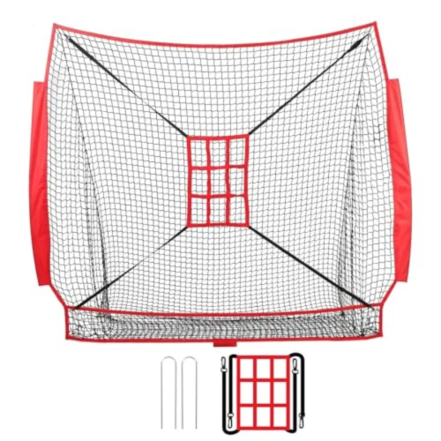 

Baseball Net Replacement Net 7 x 7ft Net Only and Frame Not Included Batting Net with Large Ball Collection System NineGrid Tar