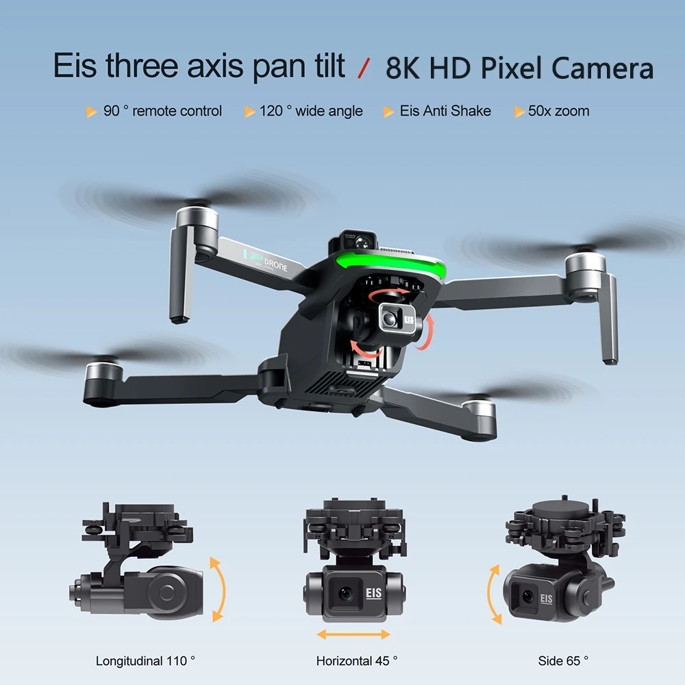 Saxes-Drone Professionnel GPS, Évitement d'Obstacles, Caméra DualHD 4K, Moteur Brushless 5G, Quadricoptère Pliable, Jouet pour Garçon, 5000m, 360 °