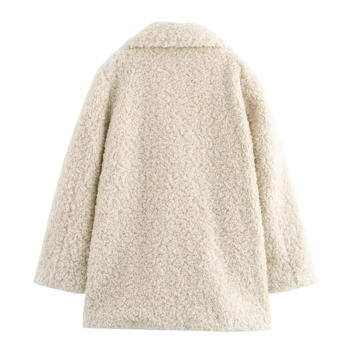 Herbst Neue frauen Casual Modische Einfache Vielseitig Lose Revers Langarm Stilvolle Faux Pelz Effekt Mantel