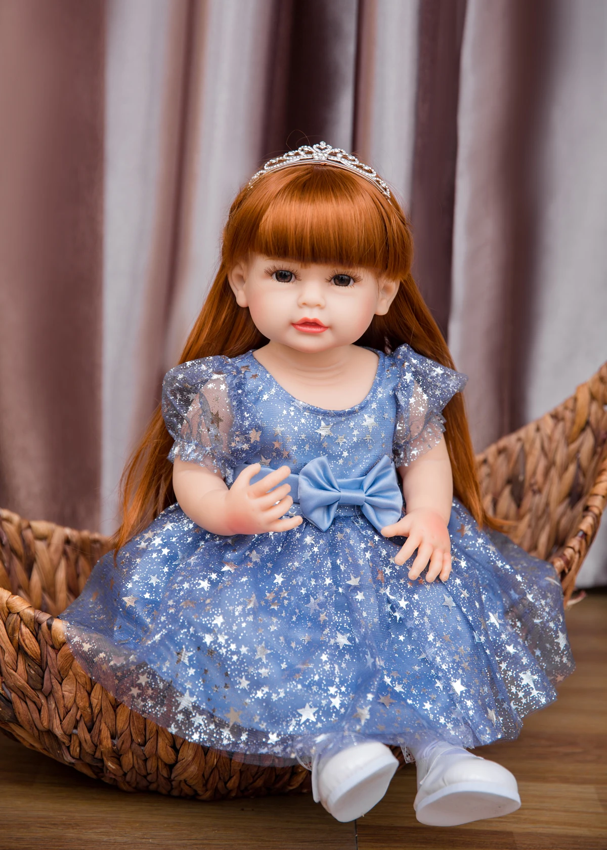 Wholesale And Retail Reborn Doll 22 inch Princess Doll Blue Starry Sky Skirt Birthday Gift Box Packaging