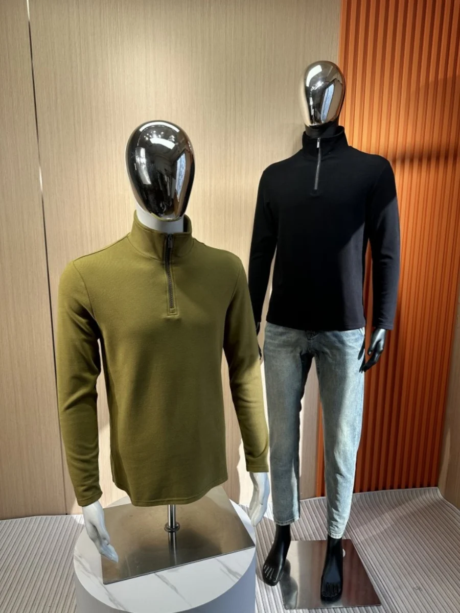 

Silk Protein f Zip Hoodie Long Sve Autumn Sle Men's Faion Sweatirt Dervo Outerwear Casual Antibacterial Straight Fit