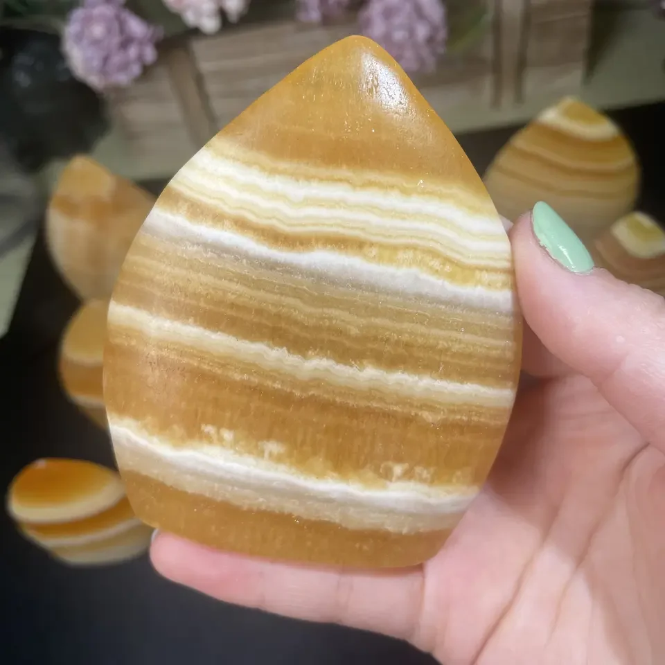 Natural Yellow Calcite Ornament Crystal Free Form for Home Decoration