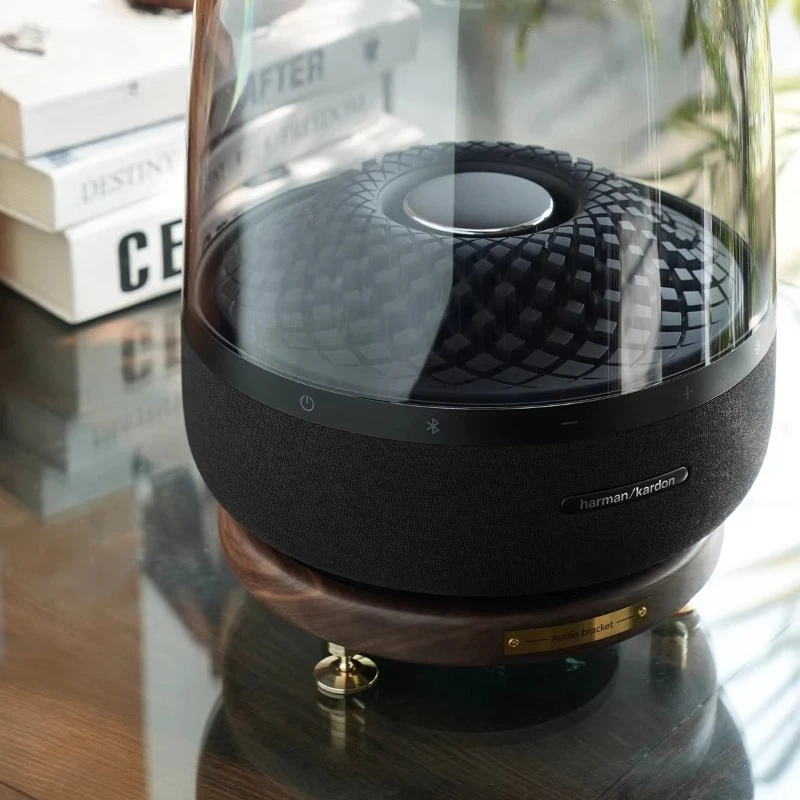 

Premium Black Walnut Speaker Stand with Vibration Damping & Non-Slip Base Thick Desktop Speakers Rack Simple Speaker Bracket