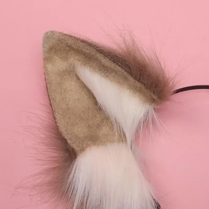 

X4YC Plush Hair Hoop Dog Ears Headwear Furry Hairband Headpiece Anime Fancy Dress Cosplay Accessories