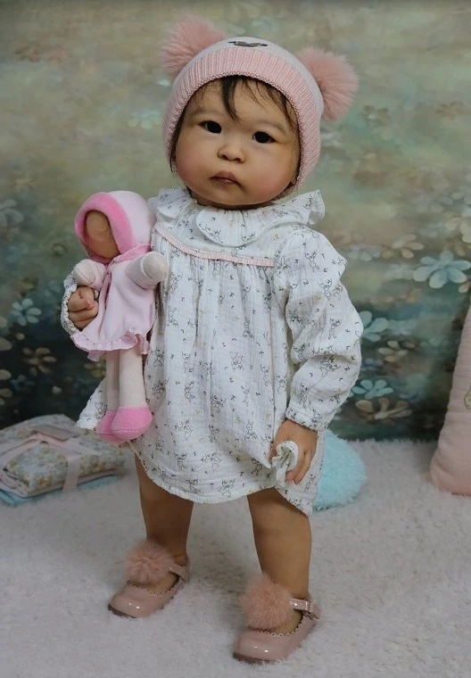 Npk 25 ''alta quantidade peças de boneca inacabadas cor fresca tamanho enorme reborn min li toque macio com kit de bonecas de corpo de pano