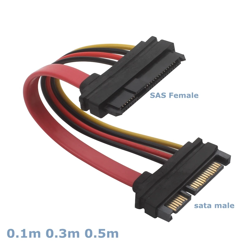 0.1m 0.5m SATA Adapter 7+15P Extension Cord SFF-8482 SAS29pin to SATA 22Pin Hard Disk Connected to Motherboard