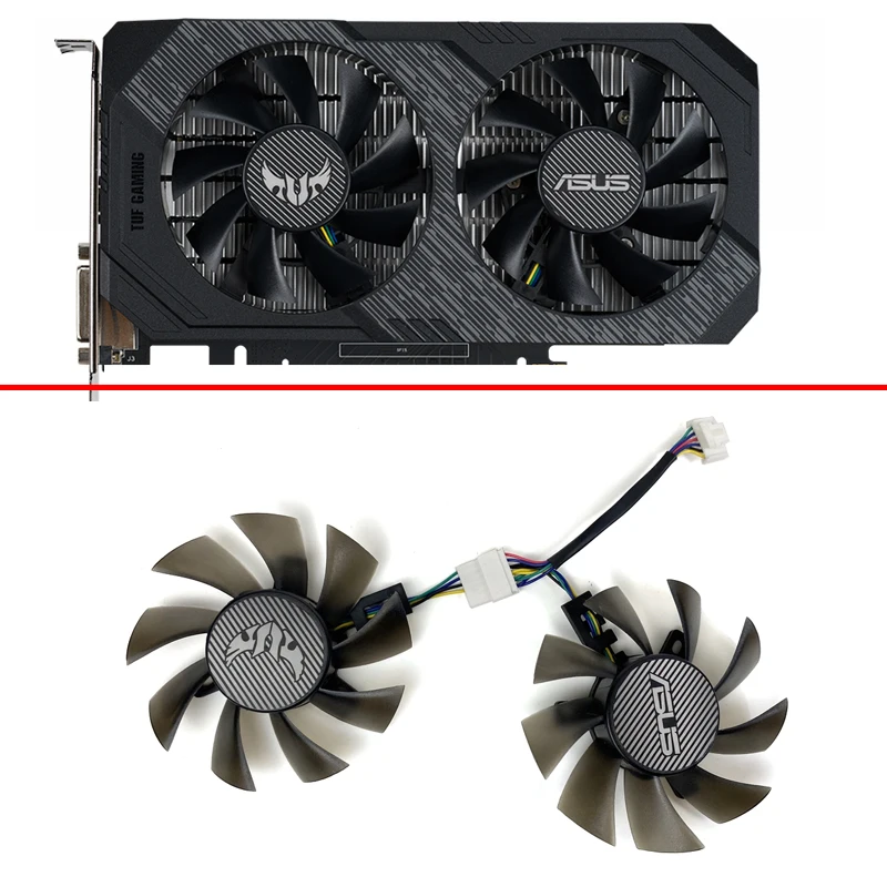 75mm 6pin FD8015U12S T129215BU RTX2060 GTX1660 GTX1650 wentylator chłodnicy dla ASUS TUF Gaming GTX 1650 1660 Super RTX 2060 karta graficzna