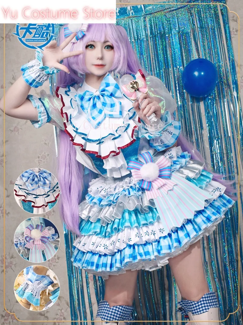 Pripara Manaka Laala Blue And White Satin Skirt Cosplay Costume Cos Game Anime Party Uniform Hallowen Play Role Clothes Clothing