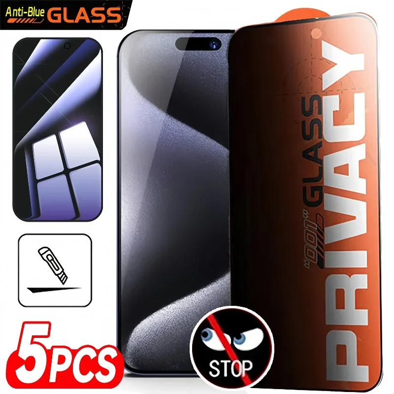 Anti-Blue Light Screen Protector for IPhone 17 Pro Max Privacy Tempered Glass Anti-scratch Film Full Cover Anti-Spy for IPhone17