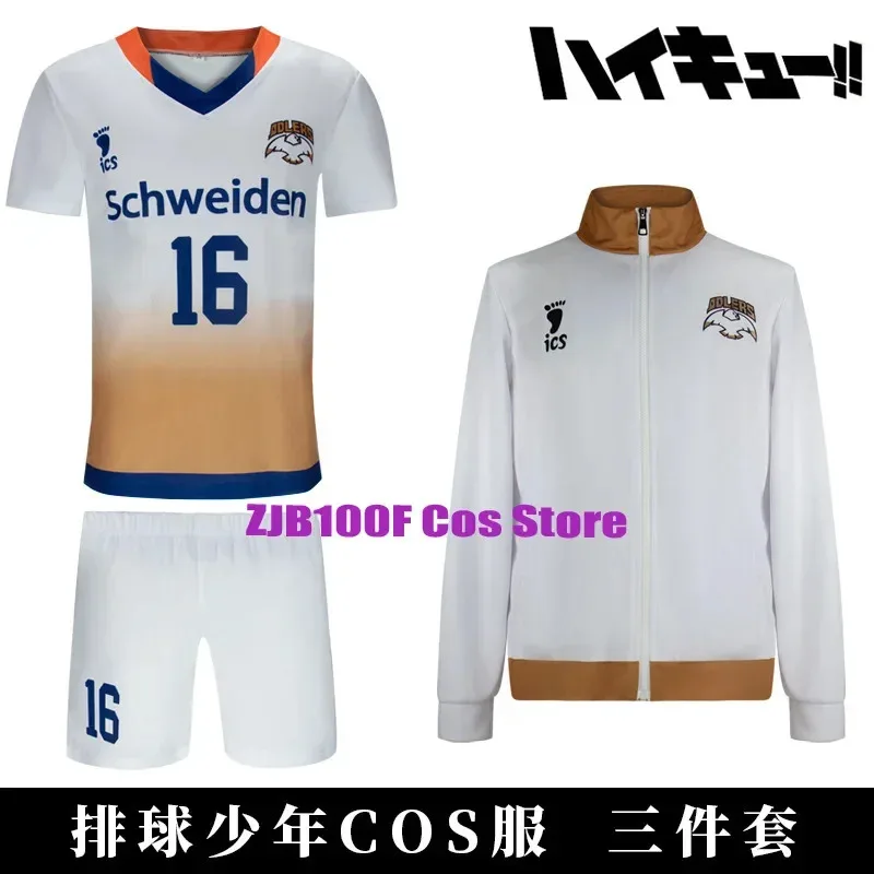 

Anime Cosplay Team AD Volleyball Club Costume Kageyama Tobio Jersey Ushijima Wakatoshi Sportswear Uniform Coat Korai Hoshiumi