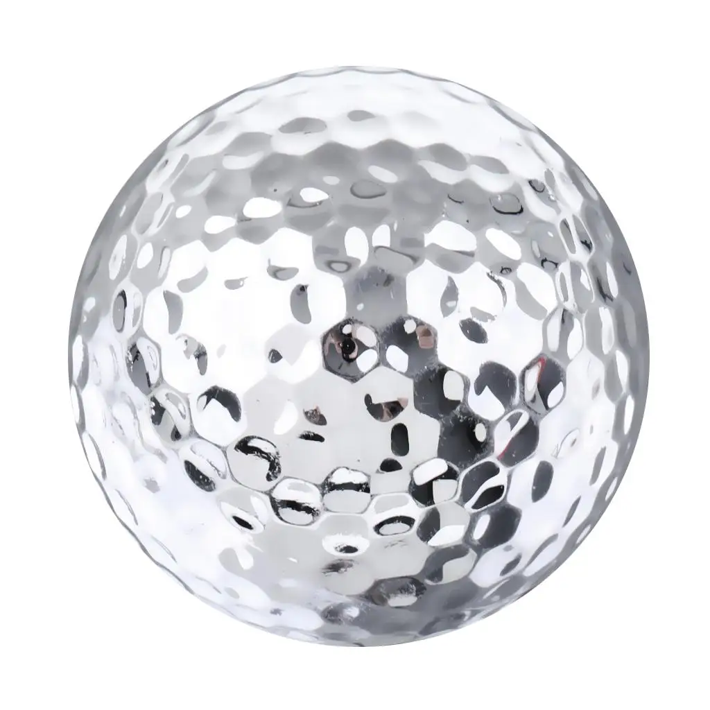 Practice Golf Balls Double Layer Electroplating Ball Golfer Gift