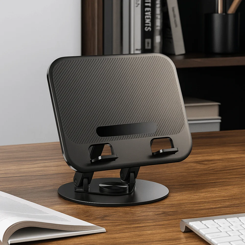 Height Adjustable 360° Rotation Notebook Stand Non-slip Base Foldable Storage Laptop Stand Carbon Steel Space-saving