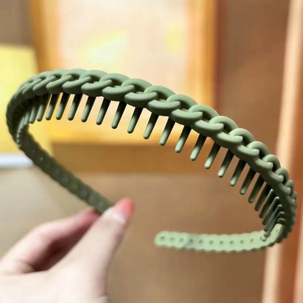 Frosted Texture Anti Slip Headbands Anti-Slip Teeth Toothed Design Frosted Headbands Multicolor Wave Thin Braided Thin Headbands