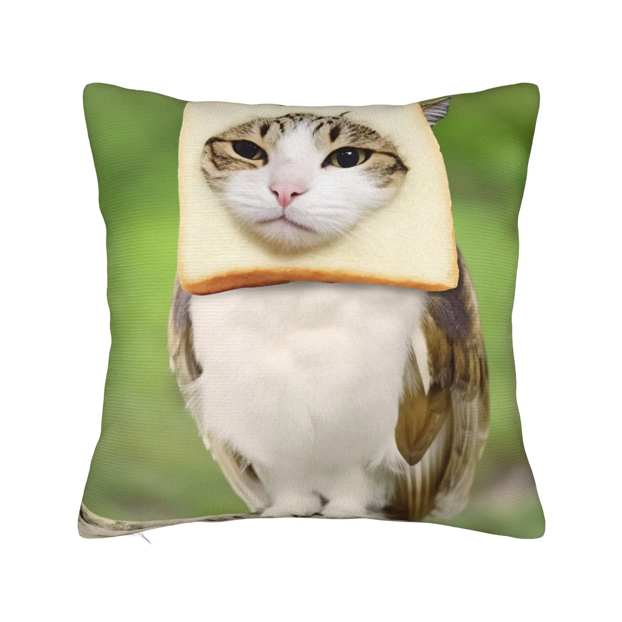 Bread Head Meowl Cat Pillow Case  Novelty Pillow Cover Comfy Pillowcases For Sofa Couch Bed Living Room