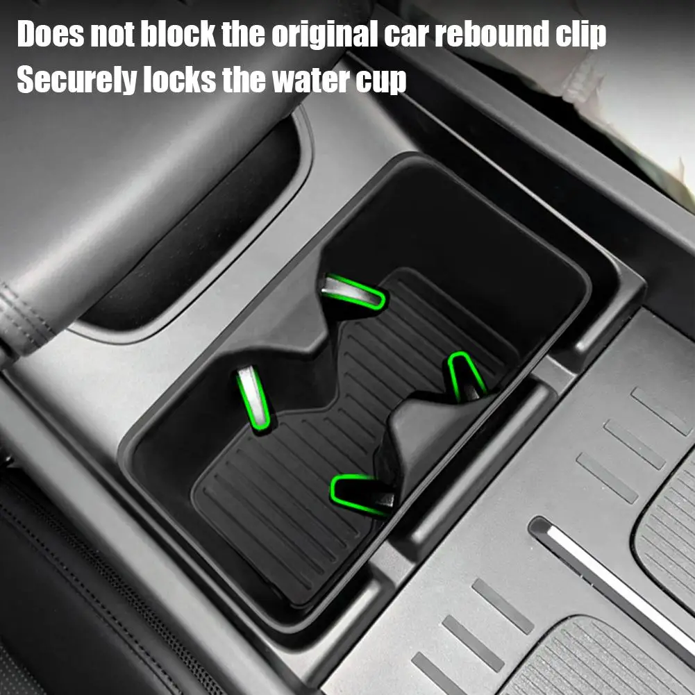 For Hyundai Santa Fe 2024 2025 Water Cup Holder Storage Box Silicone Shock-Absorbing Cup Tray Tidying Drinks Holder Car Interior