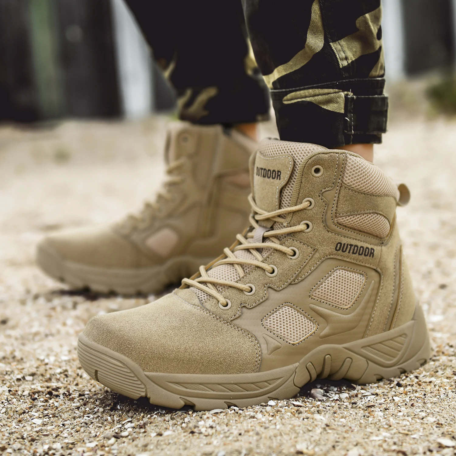 Man Ankle Boots Desert Boot Outdoor Trainers Hiking Shoes Fo men  2024 Sneakers Leather Work & Safety Shoe Botas Masculinas Teni