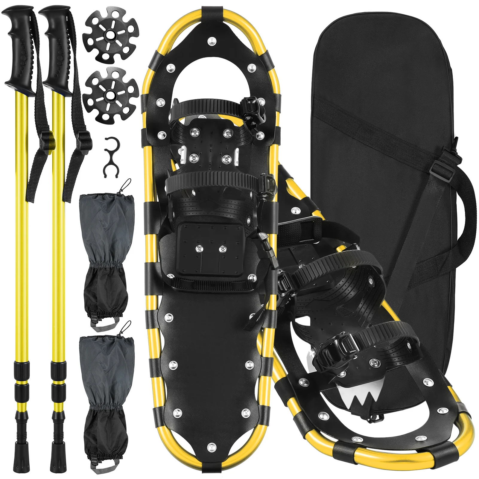 Light Weight Aluminum Snowshoes Kit With Trekking Poles Carry Bag Snowshoes for Men Women Youth for All Terrain