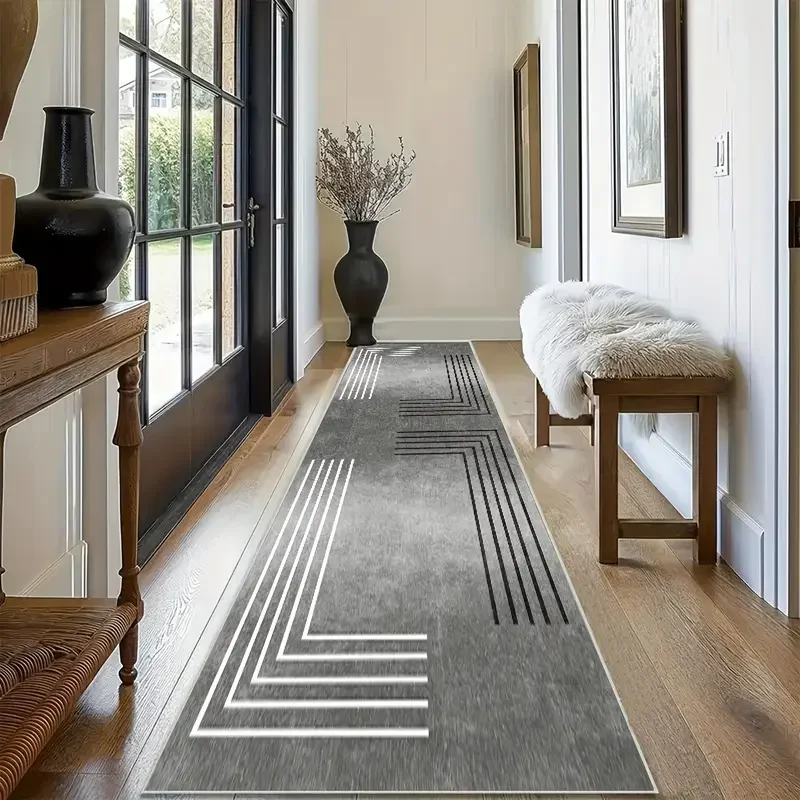 VIKAMA Modern Minimalist Style Rug Durable Non-Slip Entrance Hallway Doormat Corridor Hallway Kitchen Rug Home Furnishing