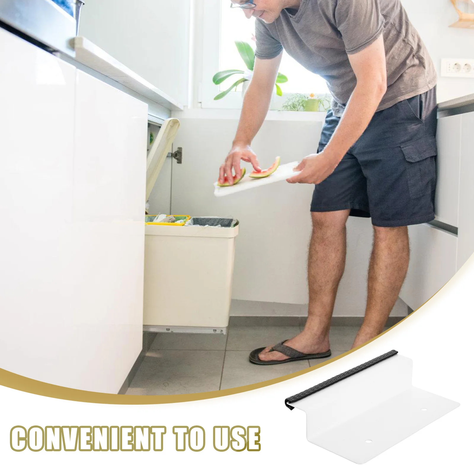 خزانة القمامة، لوحة مقبض محمولة لسحب القدم لدرج المطبخ، أجهزة تنظيم صناديق المكاتب المنزلية #2