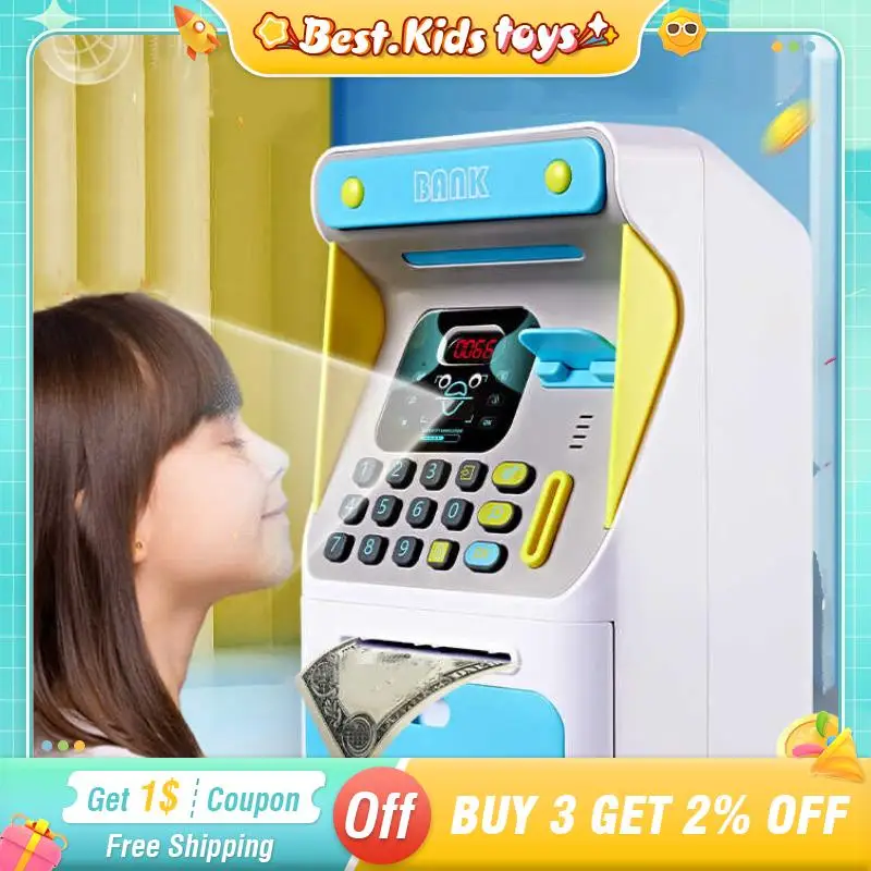 

Piggy Bank Password Simulation Face Recognition ATM Machine Children's Play House Toys Money Saving Coin Box With Music Song