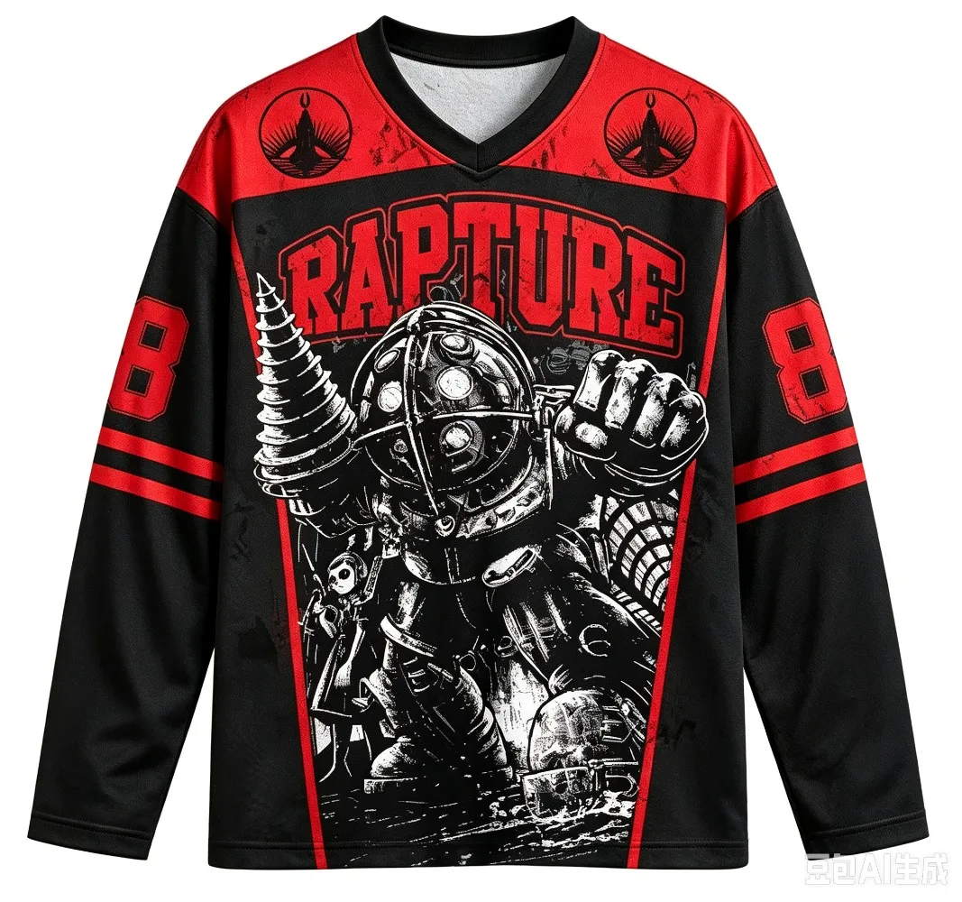 Biochemical Battleground Rapture 3D-Druck, Frühling/Herbst, Langarmshirt für Herren, atmungsaktiv, schnelltrocknend, Sport- und Streetwear, V-Ausschnitt-Oberteil – Detail 2
