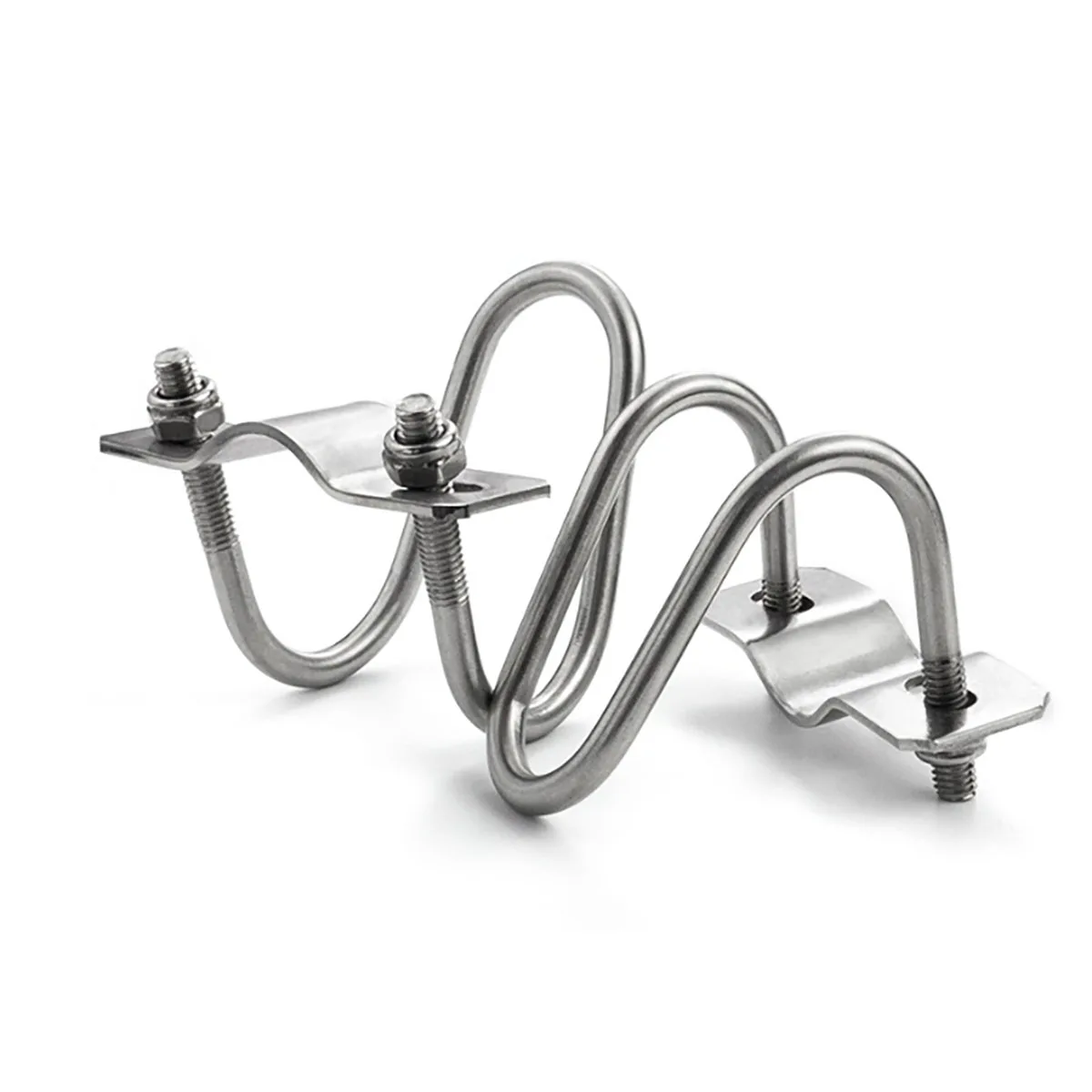 304 Stainless Steel U-Shaped Bolt Cross Pipe Clamp Hoop for Greenhouse Pig Breeding And Animal Husbandry Double Clamp Shaped Hoo