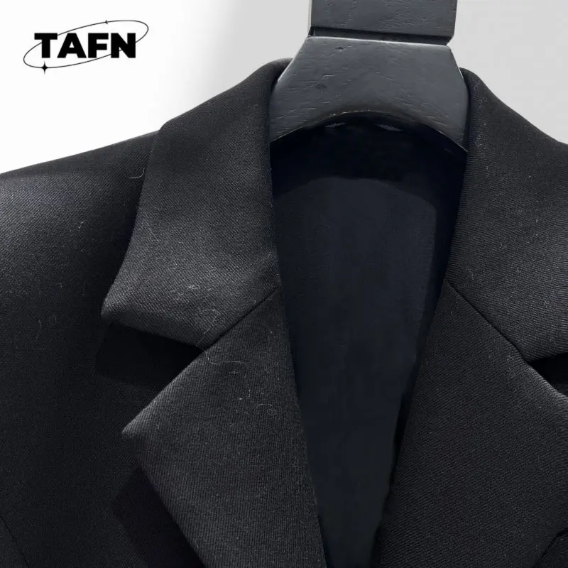 سترة نسائية كورية غير رسمية سترة واقية متوسطة الطول للركاب ملابس خارجية مع أصفاد قابلة للتعديل AJ2304