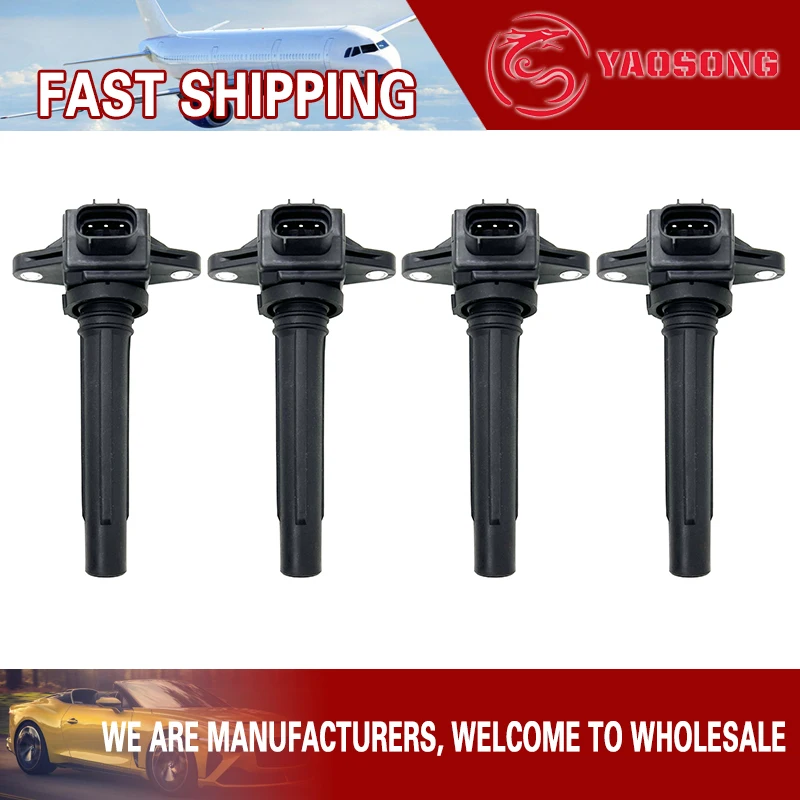 100% New 4x Ignition Coil H6T11272 For Yamaha WaveRunner VX FX Cruiser LTD HO SHO SVHO 6S5-82310-00-00