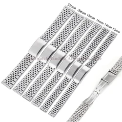 12mm 14mm 16mm 18mm 20mm 22mm Stainless Steel Watch Band Universal Wrist Band Metal Folding Buckle Bracelet Watch Accessories