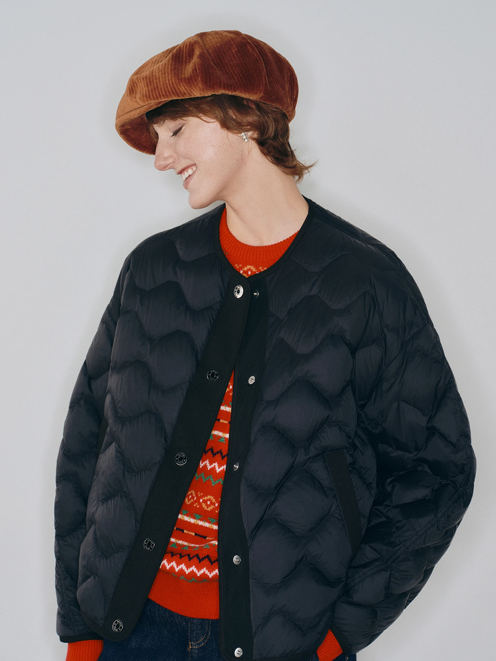 

Ultra-Light Faionable Quilted Goose down Jaet Thin Warm Artistic Sle 20D Ultra Soft No-Box High Densi Anti-Down