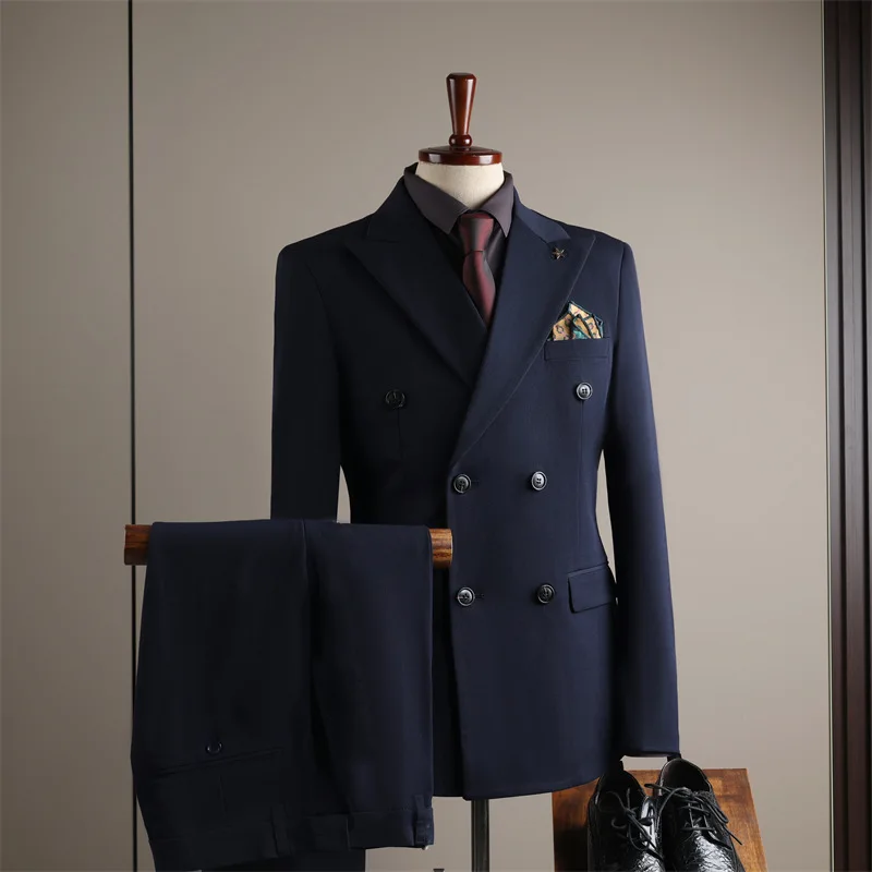 (2) ที่กําหนดเอง 2024 ชุดสูทผู้ชายเสื้อสูทธุรกิจสีดําสลิมมืออาชีพสวมใส่อย่างเป็นทางการชายเจ้าบ่าวชุดแต่งงาน