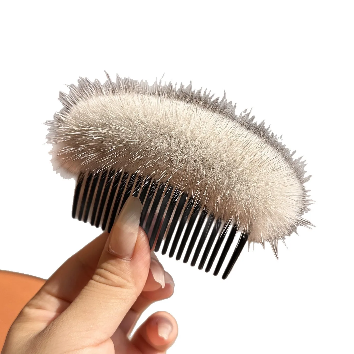 

Модная заколка-гребень для волос из натурального меха норки, для фиксации челки, аксессуар для волос для женщин