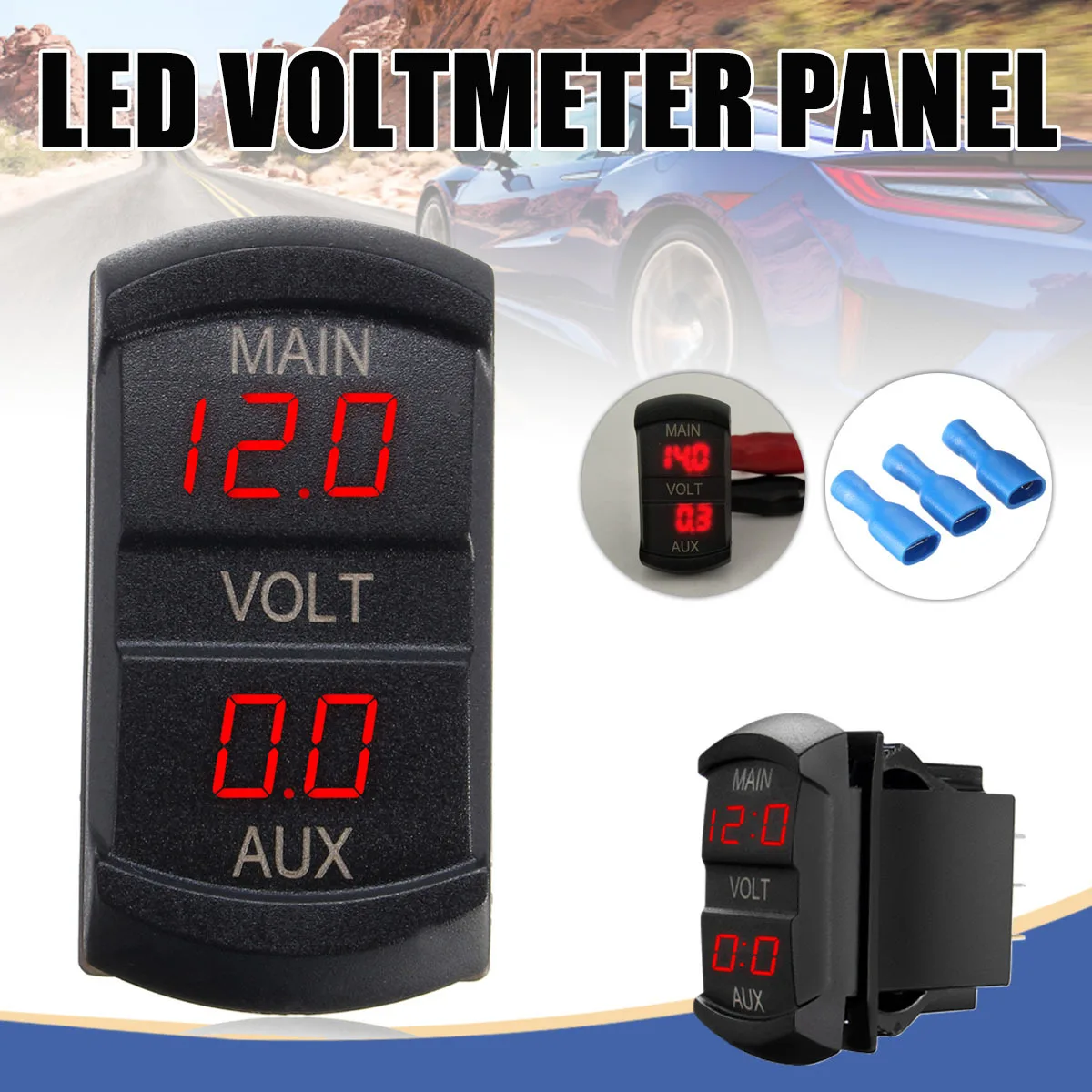 

Dual Voltage Monitor 10-60V Digital Led Display Scratch-Proof Voltmeter For Car Motorcycle Rv Truck Boat Car