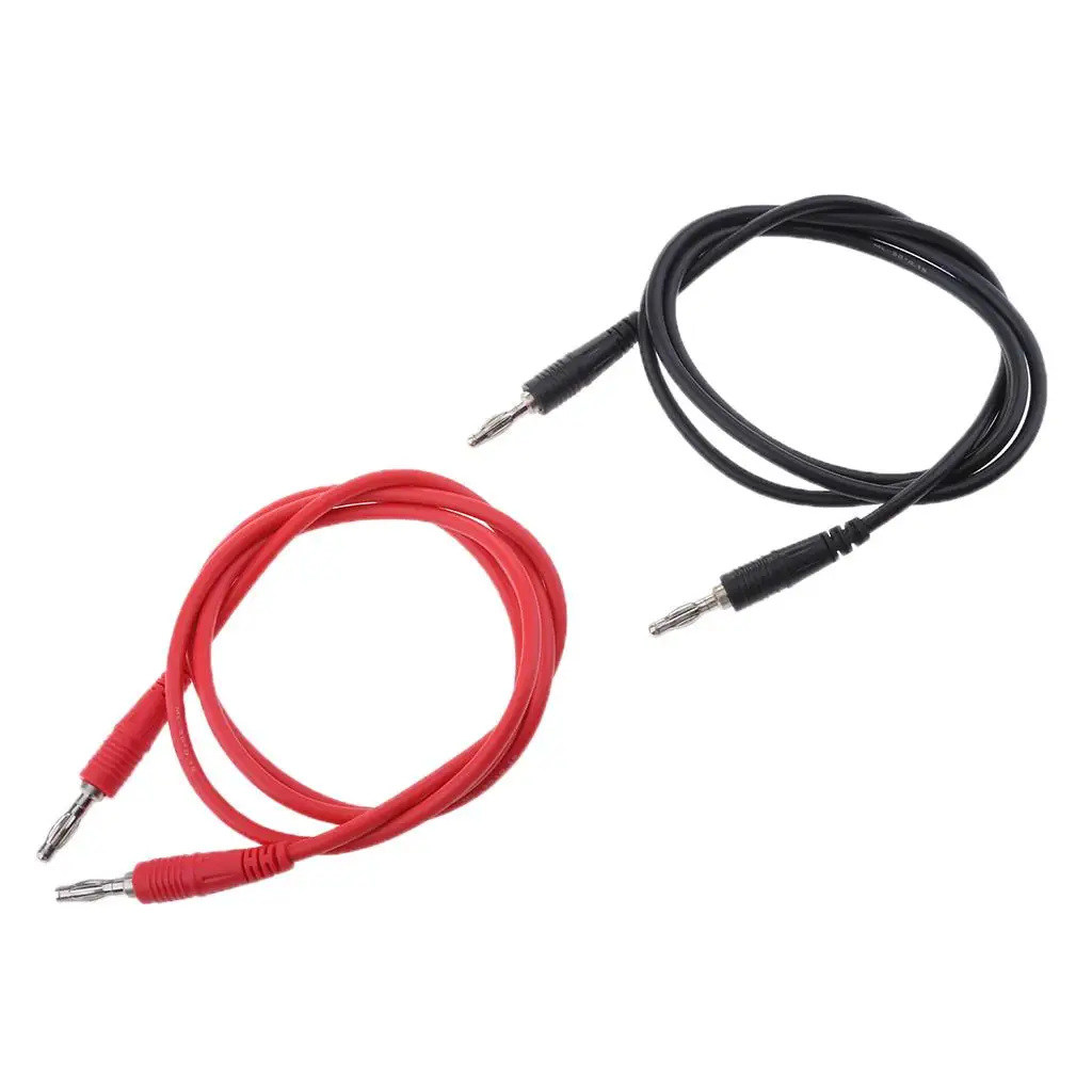 Silicone Banana Test Cable 1m 4mm Stackable Banana Plug Wire 1000V 15A for Lab Electrical Measurement