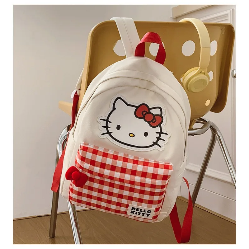

New Sanrio Kt Cat School Bag Large Capacity Niche Versatile Ins Cute Lightweight Student Large Capacity Stationery Bag Backpack