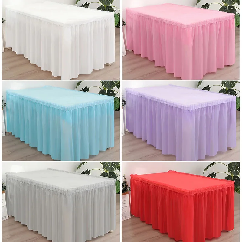 

Disposable rectangle tablecloth Waterproof oilproof plastic table cover Party wedding dessert table skirt Birthday party Decor