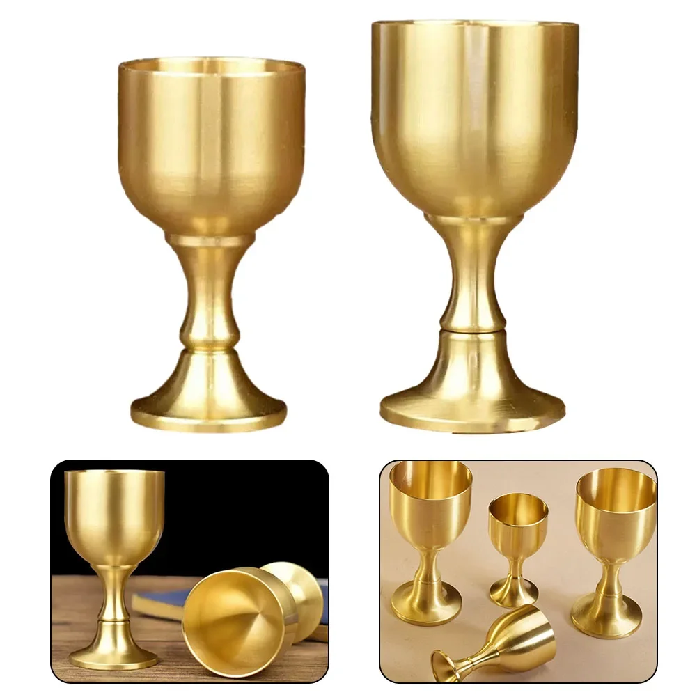 

Vintage Brass Wine Glass Drinking Liquor Tumbler Cup Mug For Party-Bar 15ml 30ml 5.5x3cm (S); 8x4cm L Dining-Bar Accessories