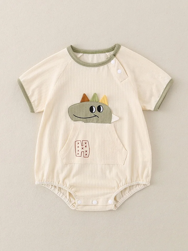 Novo acão de Verão 2025 para Bebês, em Aodão Puro, com Cobertura de Fundo, Roupa de Bebê para Exterior, Body de Bebê com...