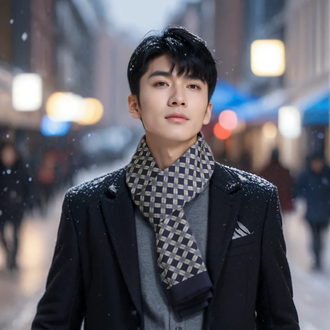 

Новый мужской модный деловой шарф, подарок для папы, парня, гладкий двухслойный длинный шелковый шарф, универсальный декоративный шарф