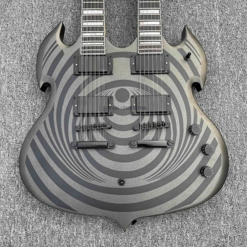 

Custom Style 6+12 Strings Double Neck Electric Guitar with Rosewood Fingerboard Maple Neck