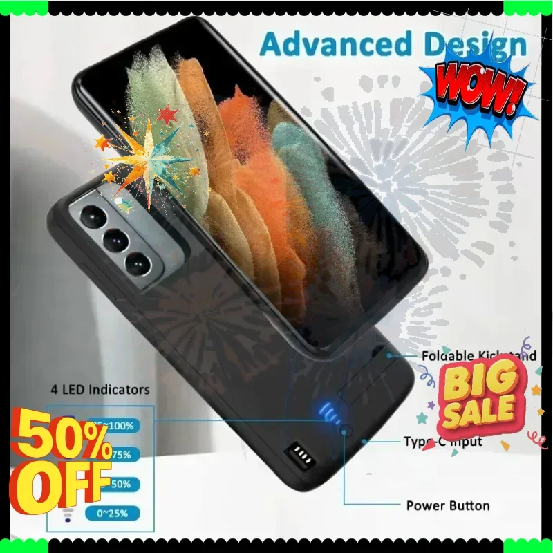 SWZY 10000mAh Battery Charger Case for Samsung Note 8 9 10 20  Power Bank Portable Battery Cover Charging Power Bank High-Capaci