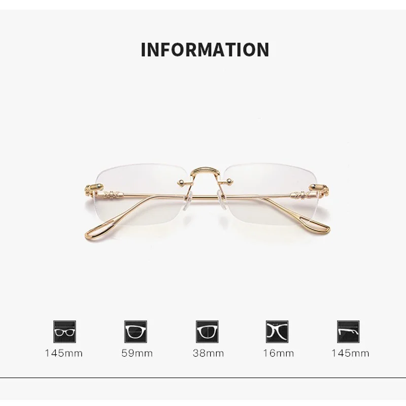 Ultra Light Frameless Photochromic Reading Glasses Blue Light Blocking Eye Protection Presbyopia Glasses Optical Spectacle Glass