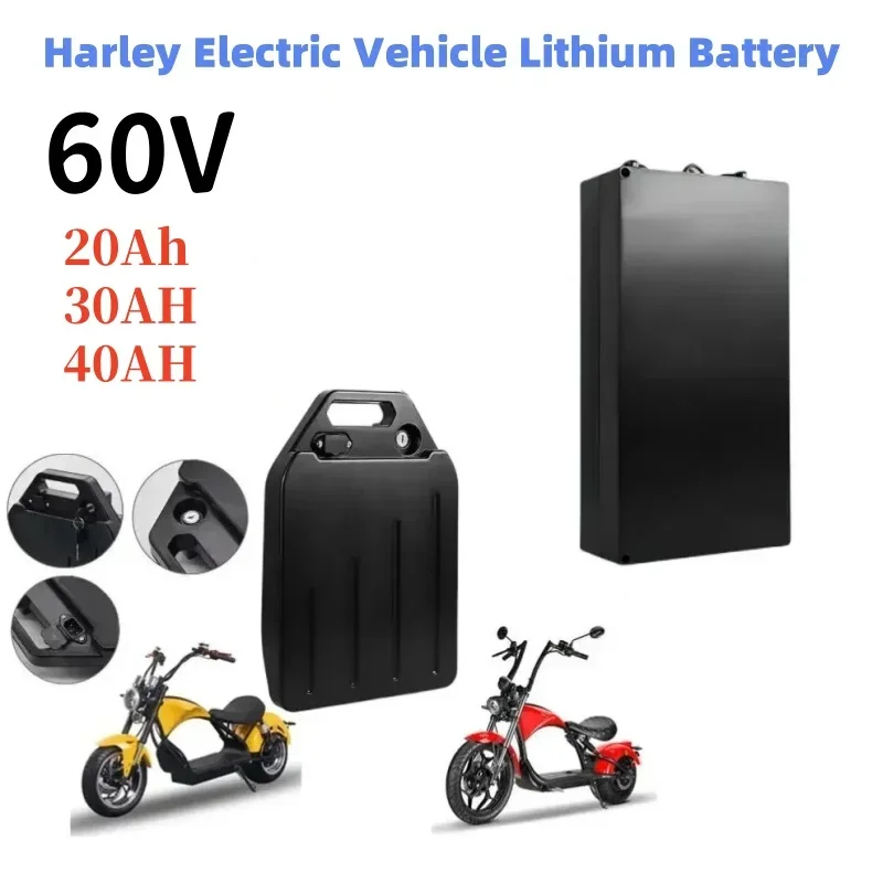 For Harley Battery 60V 20Ah 30Ah 40Ah Electric Motorcycle 18650 Lithium Battery Suitable for CityCoco Electric Folding Scooter