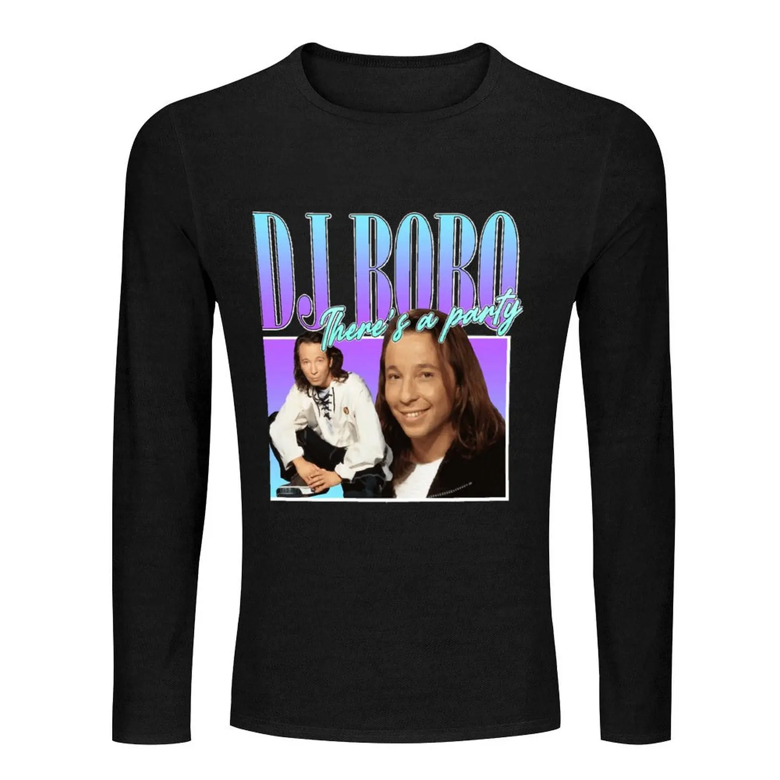 DJ Bobo 90s Style Eurodance Long T-Shirt Aesthetic clothing anime mens vintage t shirts