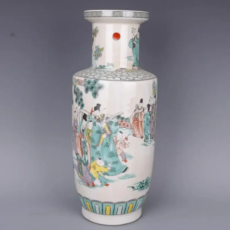 Qing Kangxi фарфоровая ваза древняя цветная фигурка бутылка антикварное ремесло фарфоровая домашняя китайская стиль старые украшения ваза для цветов