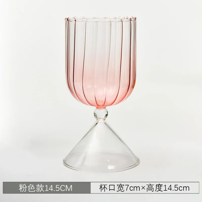 Vaso de cóctel colorido de borosilicato, resistente al calor Burdeos copa de vino, decoración de mesa de bar