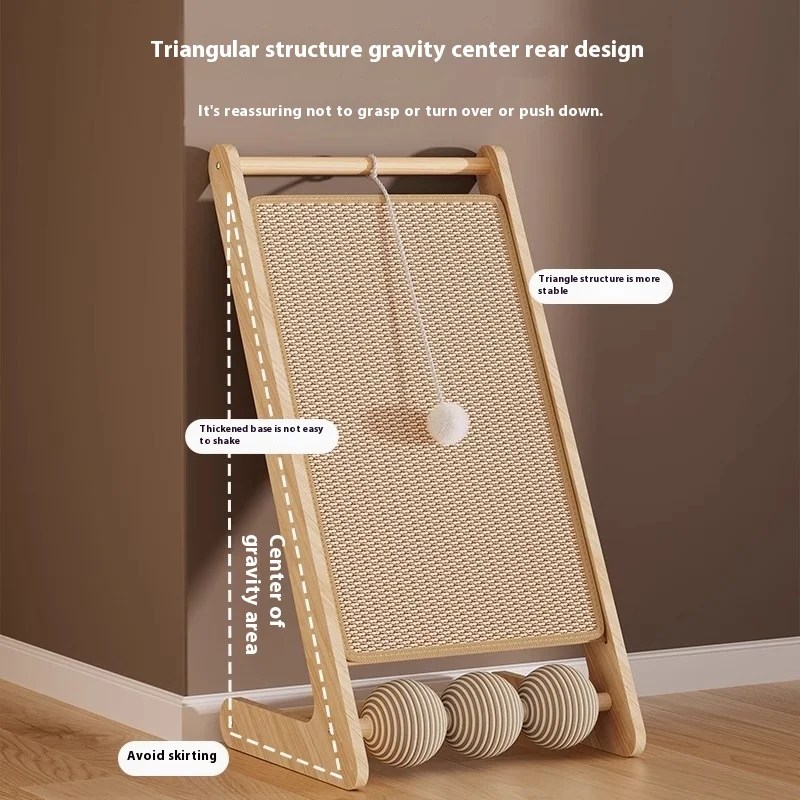 

Вертикальная сизалевая когтеточка для кошек, башня с игрушкой-мячом, прочная шлифовальная машинка без острых когтей для защиты мебели для домашних кошек